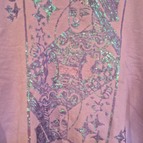 Lavender Tonal QOS Logo Sweatshirt - Picture 5 of 5